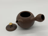 益規作 朱泥窯変たたき横手急須 金つまみ
