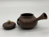 益規作 朱泥窯変たたき横手急須 大 金つまみ